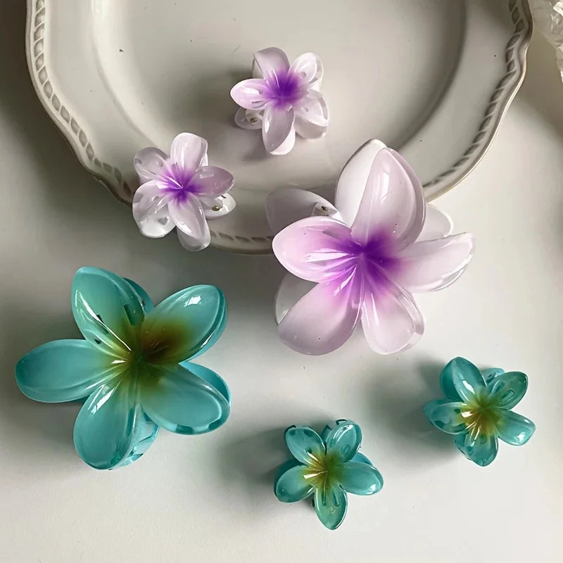 18Pcs Egg Flower Hair Clips Gradient Candy Color Flowers Suitable for Daily Use Backcombed Ponytail Shark Clip Hair Accessories