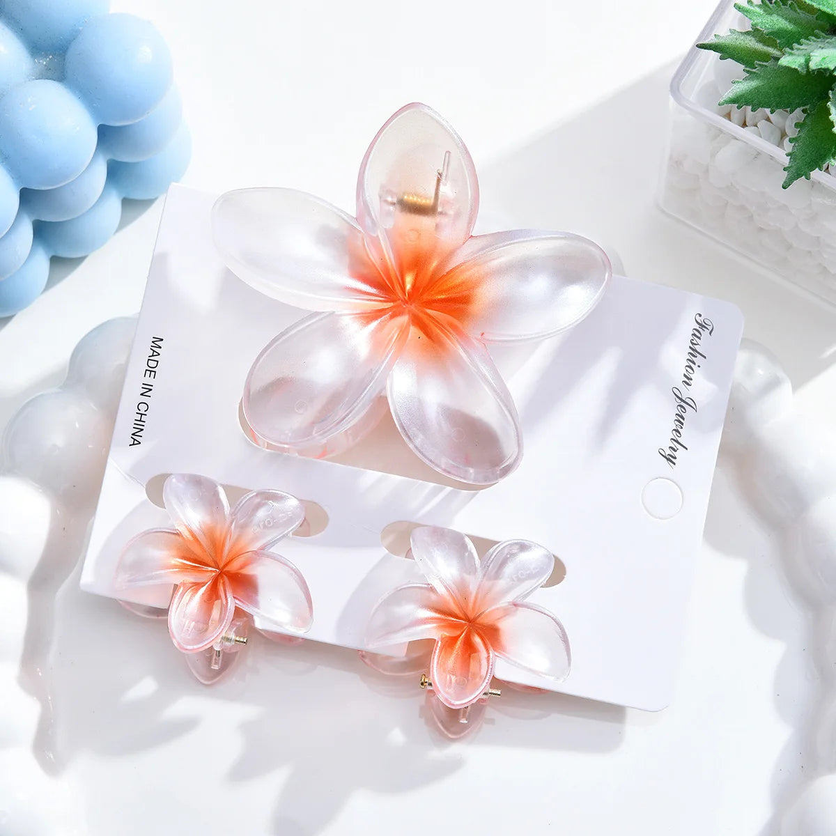 18Pcs Egg Flower Hair Clips Gradient Candy Color Flowers Suitable for Daily Use Backcombed Ponytail Shark Clip Hair Accessories