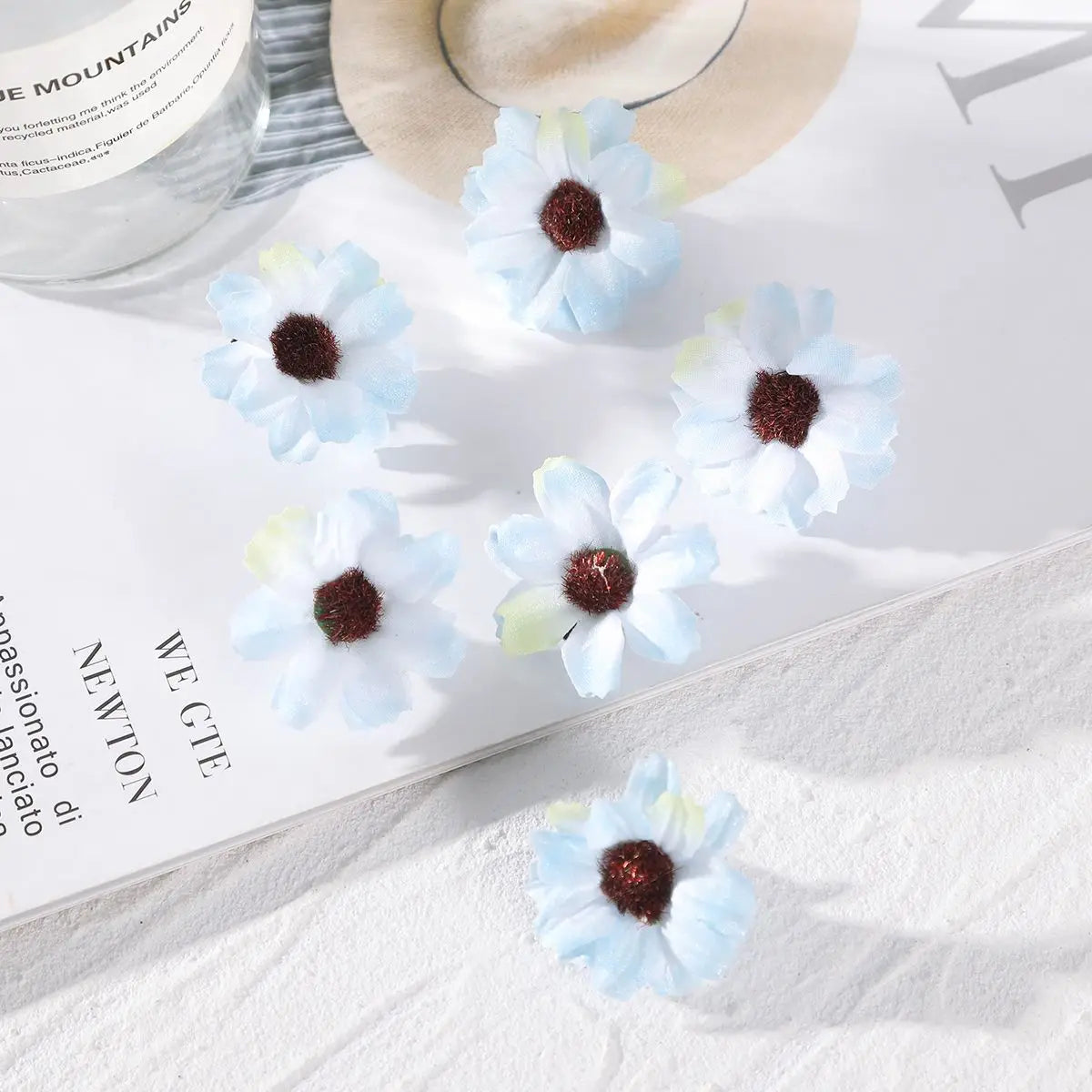 AWAYTR 6Pcs Sunflower Hair Clips Side Bangs Clip Cute Daisy Small Flower Hairpins Duckbill Hairpin Women Hair Accessories