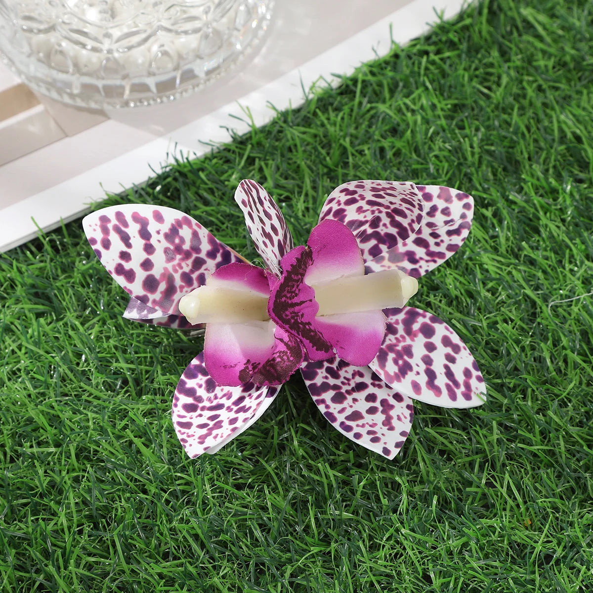 Orchid Flowers Hair Clips Bohemian Small Hairpin Bridal Barrette Beach Wedding Flower Women Holiday Hair Clip Hair Accessories