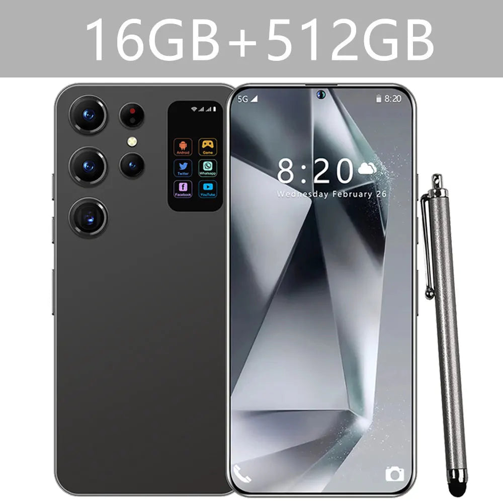 2025 Cellphones S25 Ultra Original 5G Smartphone 7.3HD Dual SIM Card Cell Phone 7800mAh Android 14 Global Version Mobile Phones