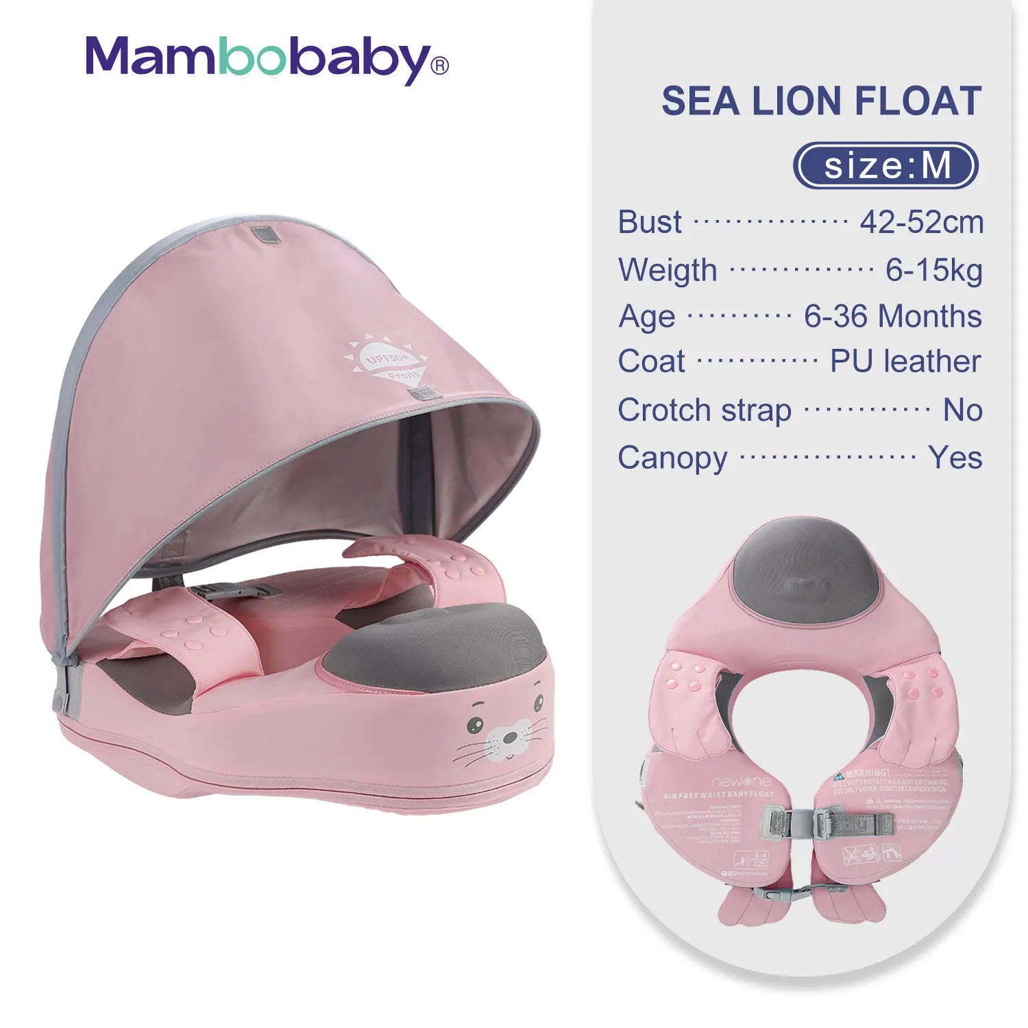 Mambobaby VIP Dropshipping Non-Inflatable Baby  Floats with Canopy  Underarm Swimming  Floater Spa Buoy Trainer Suppliers
