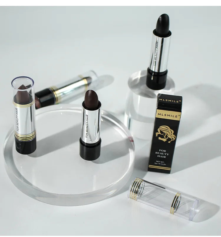 Black and Brown One-off Temporary Hair Coloring Covered White Hairs Hairline Disposable Lipstick Hair Dye Stick Smear Type Dye
