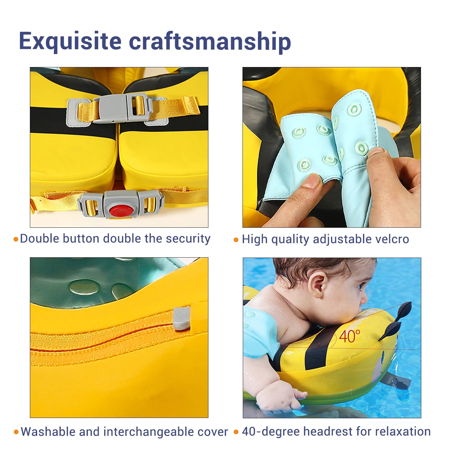Mambobaby VIP Dropshipping Non-Inflatable Baby  Floats with Canopy  Underarm Swimming  Floater Spa Buoy Trainer Suppliers