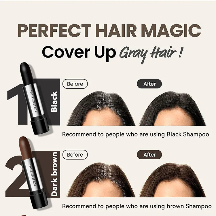 Black and Brown One-off Temporary Hair Coloring Covered White Hairs Hairline Disposable Lipstick Hair Dye Stick Smear Type Dye