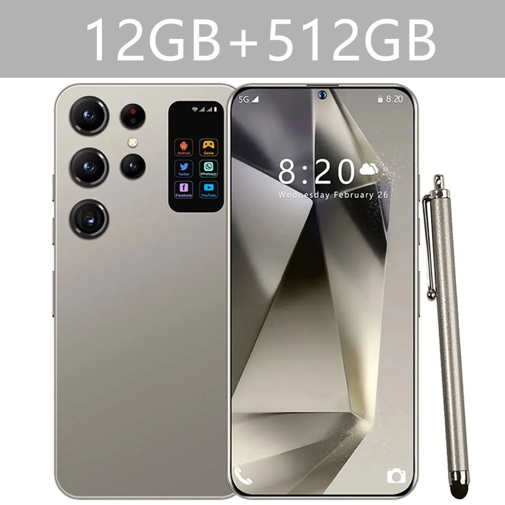 2025 Cellphones S25 Ultra Original 5G Smartphone 7.3HD Dual SIM Card Cell Phone 7800mAh Android 14 Global Version Mobile Phones