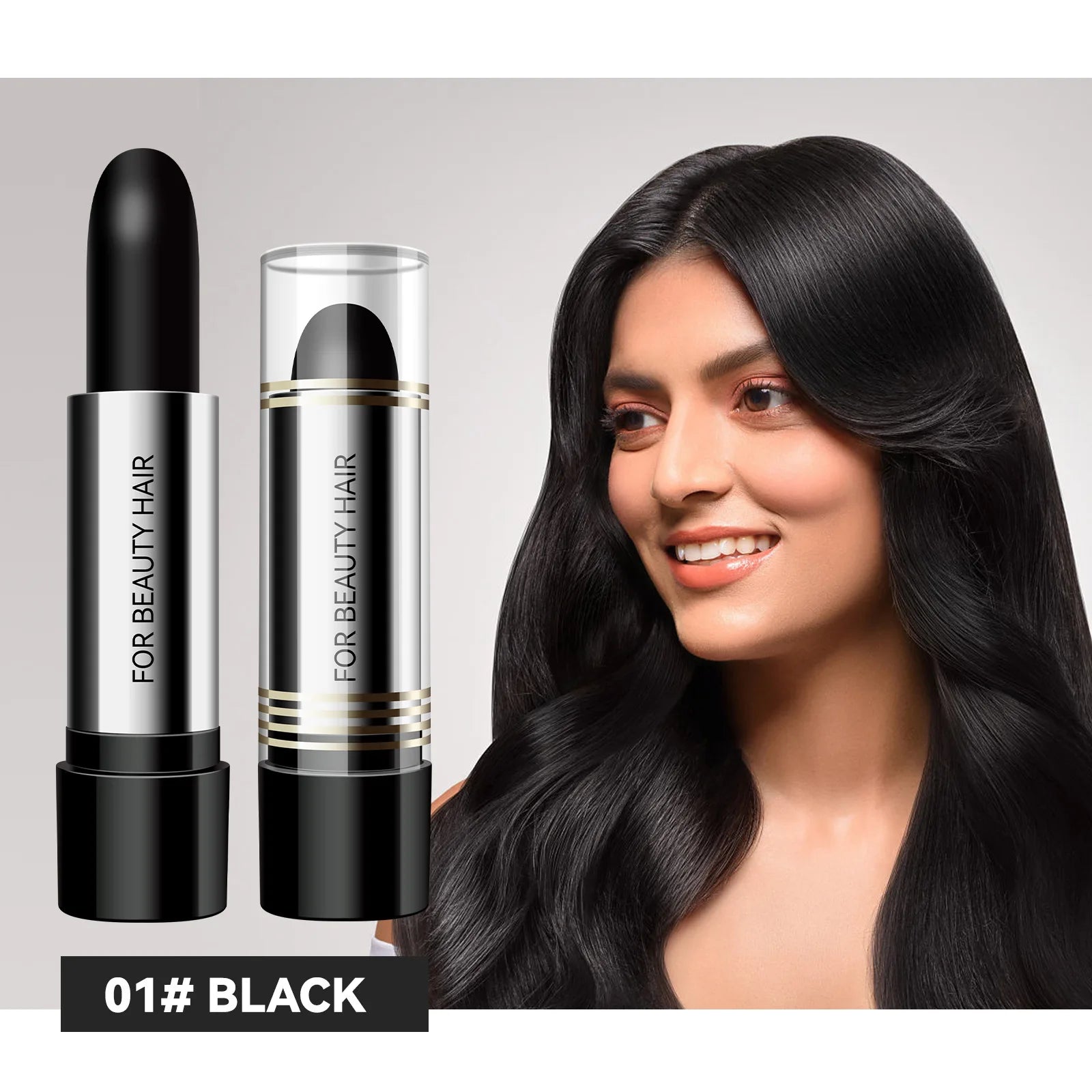 Black and Brown One-off Temporary Hair Coloring Covered White Hairs Hairline Disposable Lipstick Hair Dye Stick Smear Type Dye