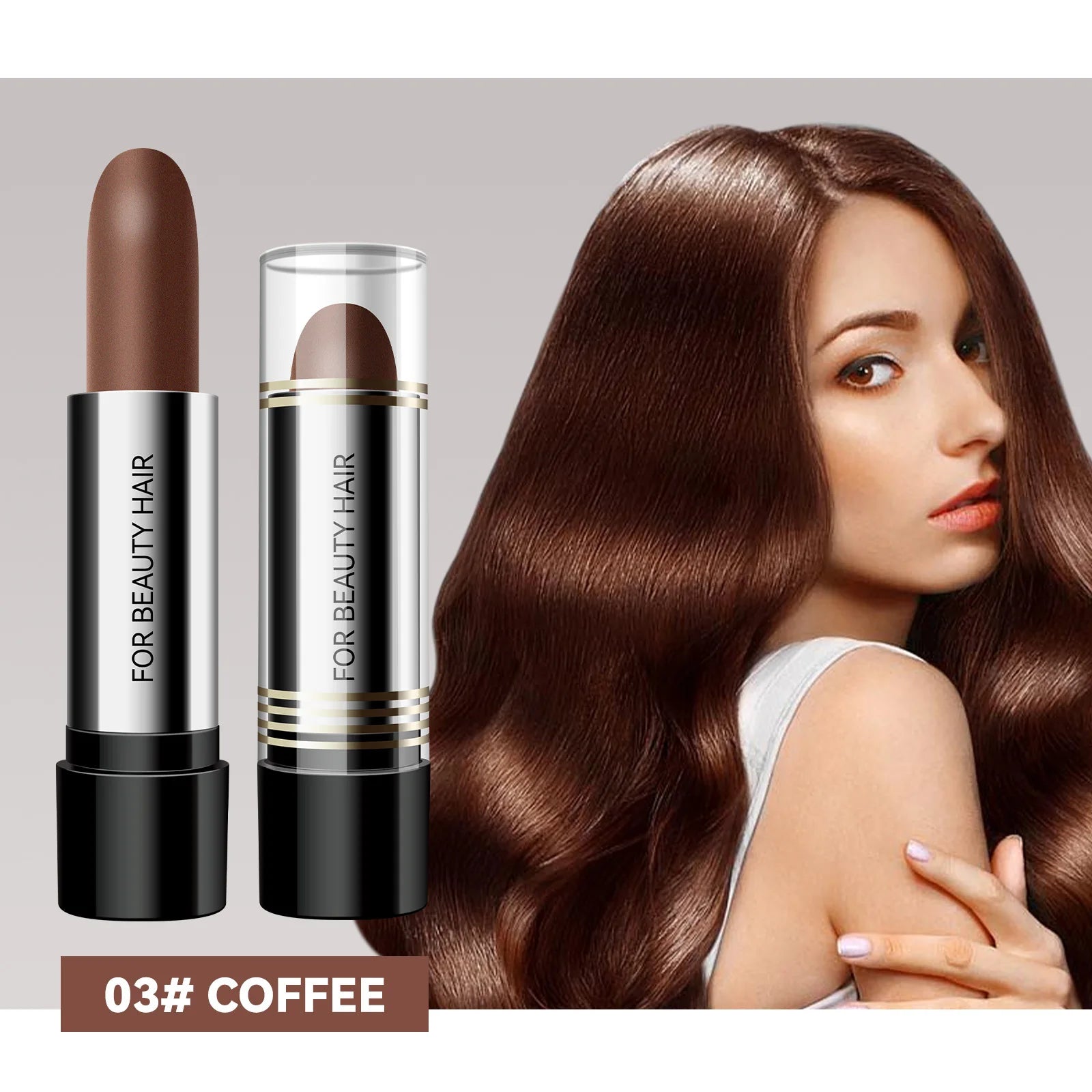 Black and Brown One-off Temporary Hair Coloring Covered White Hairs Hairline Disposable Lipstick Hair Dye Stick Smear Type Dye