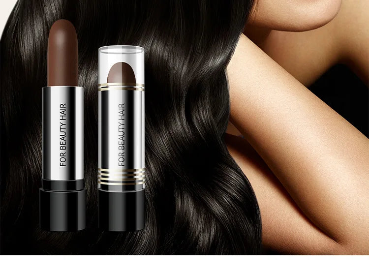 Black and Brown One-off Temporary Hair Coloring Covered White Hairs Hairline Disposable Lipstick Hair Dye Stick Smear Type Dye