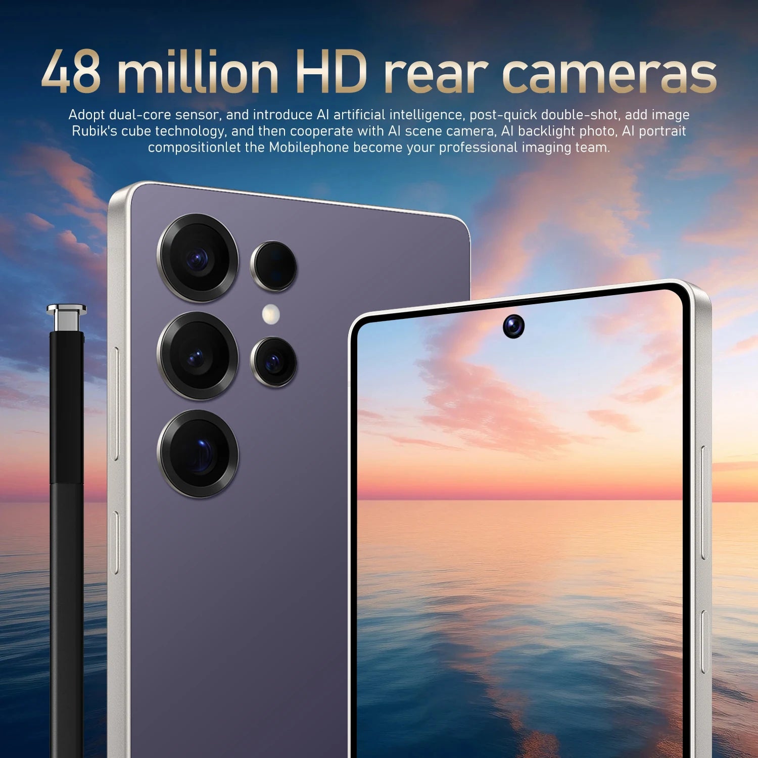 FUFFI S25 Pro Smartphone 5G Cellphones Android 12,6.8 inch Screen,12+512GB,24+48MP Mobile phone 5800mAh Google Play Store,Phone