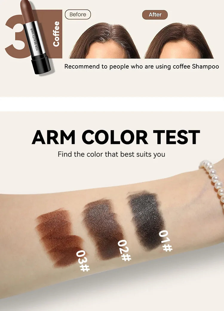 Black and Brown One-off Temporary Hair Coloring Covered White Hairs Hairline Disposable Lipstick Hair Dye Stick Smear Type Dye