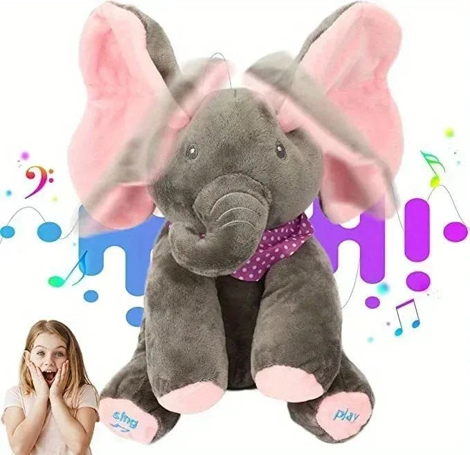 Animated Elephant Toys Plush Singing Elephant with Ears Moving Electric Plush Toy Cute Elephant Stuffed Animal Toy for Baby Gift