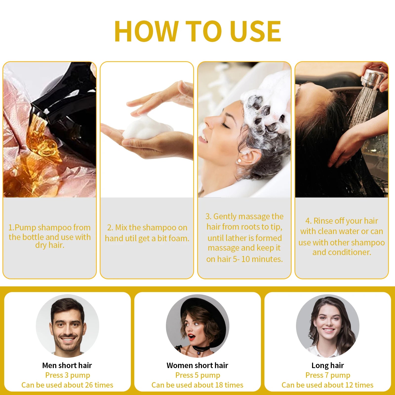 500ML/14.9 Fl.oz Black Hair Dye shampoo Coloring in Minutes Natural & Long Lasting Hair Dye Shampoo  Men & Women Hair turn Black