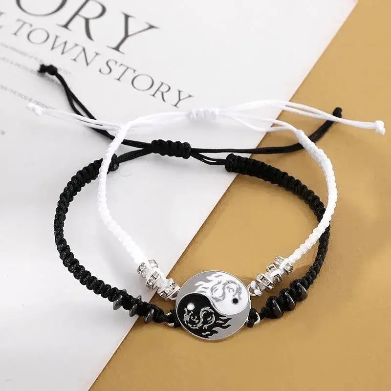 2025 Fashion Dragon Figure Yin Yang Bracelet Couple Adjustable Bracelets Boyfriend Girlfriend Valentine's Day Friendship Jewelry