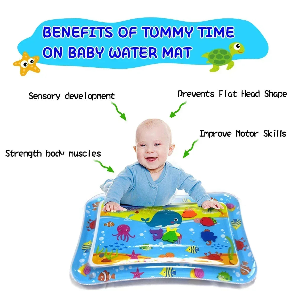 Summer Inflatable Water Mat for Babies Playmat Toddler Activity Play Early Education Baby Water Play Essential Toy
