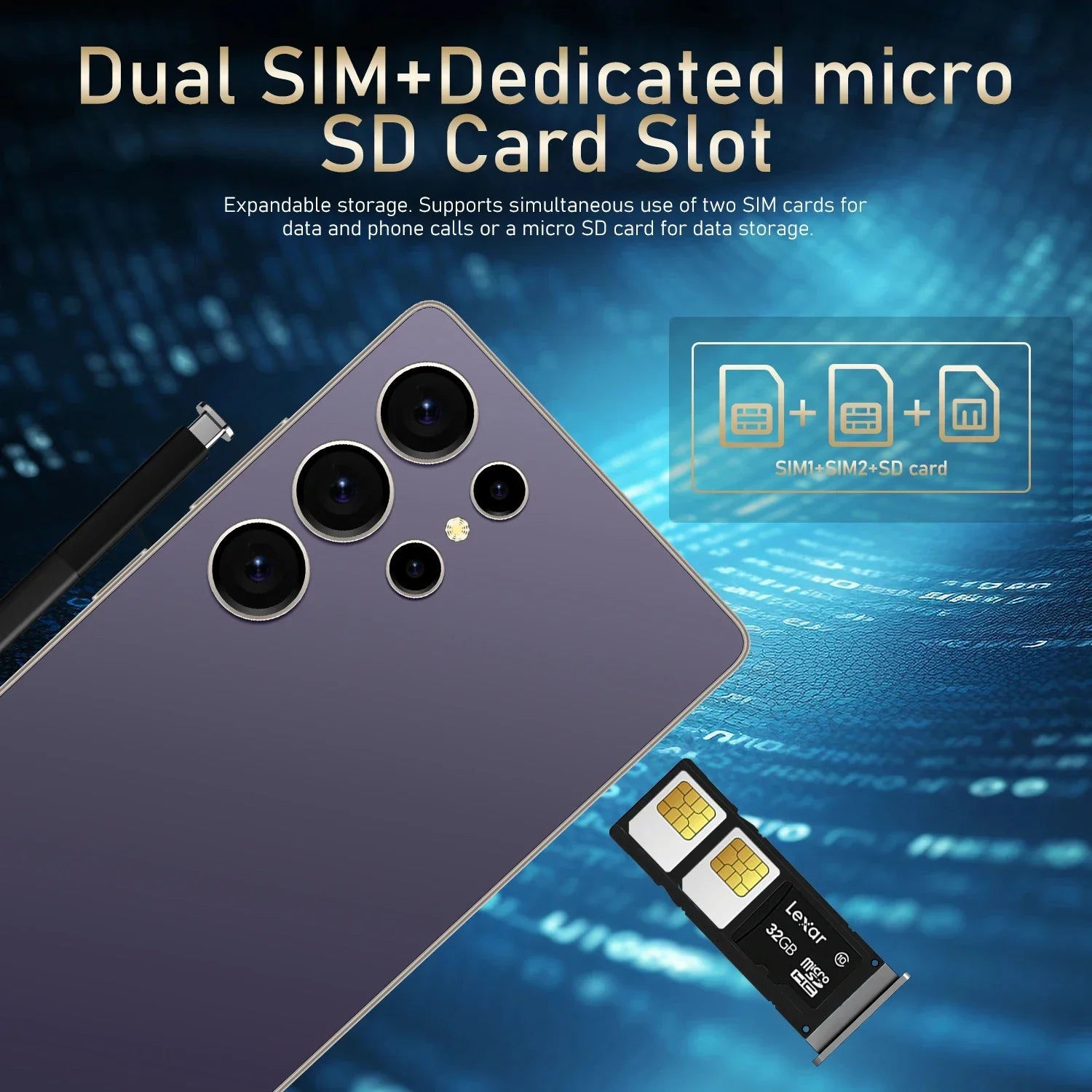 FUFFI S25 Pro Smartphone Cellphones Android 12,6.8 inch Screen,12+512GB,24+48MP Mobile phone 5800mAh Google Play Store,Phone 5G