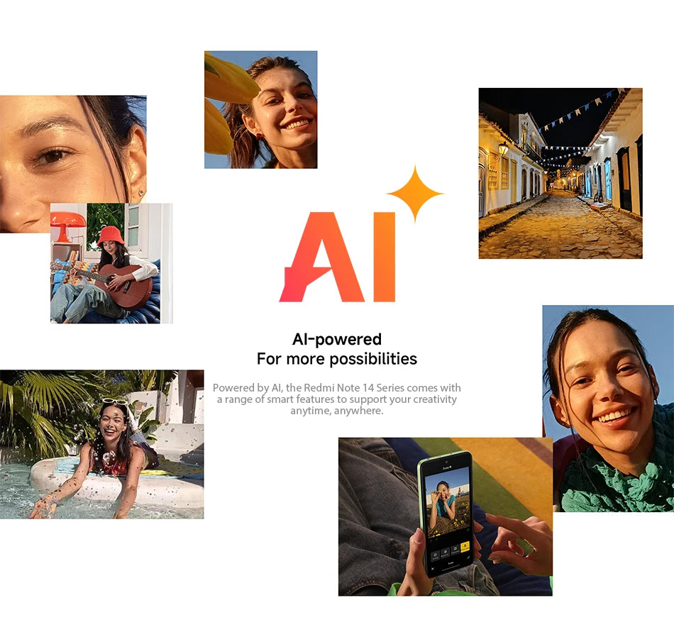 Global Version Xiaomi Redmi Note 14 4G Smartphone 128GB / 256GB ROM MediaTek Helio G99-Ultra 108MP Camera 6.67" AMOLED 5500mAh