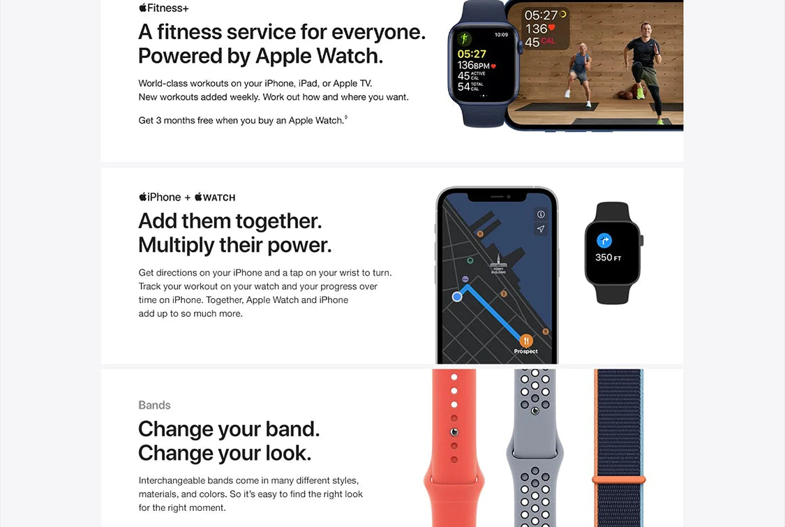 Apple Watch Series 6 GPS 40mm / 44mm Apple Watch S6 Aluminum Case with Sport Band iOS SmartWatch (Renewed)