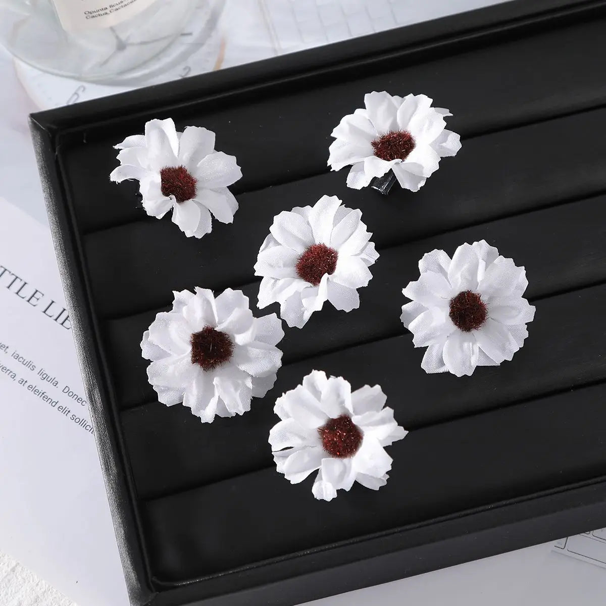 AWAYTR 6Pcs Sunflower Hair Clips Side Bangs Clip Cute Daisy Small Flower Hairpins Duckbill Hairpin Women Hair Accessories