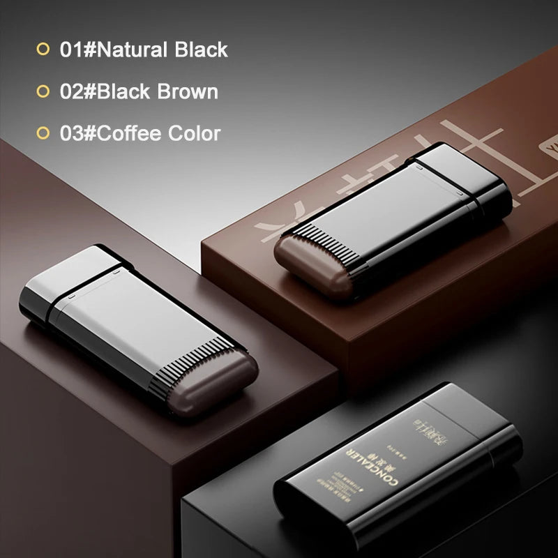 3 Colors Hair Stick, Gray Hair Covering Artifact No Color Loss Disposable Hair Dye Stick Hair Roots Hair Dyeing and Color