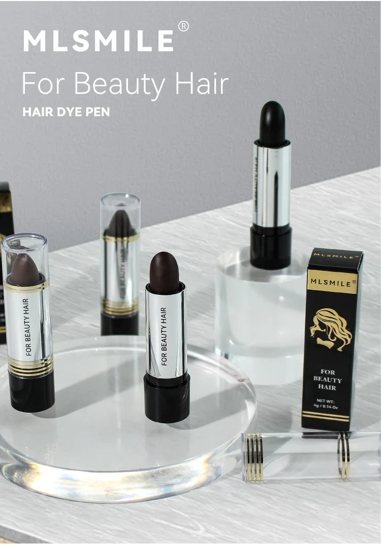 Black and Brown One-off Temporary Hair Coloring Covered White Hairs Hairline Disposable Lipstick Hair Dye Stick Smear Type Dye