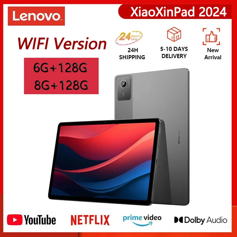 Global Firmware Lenovo Xiaoxin Pad 2024 Tablet 6GB 8GB 128GB 11" Display Qualcomm Snapdragon 685 GPS WIFI 7040mAh Android Tab