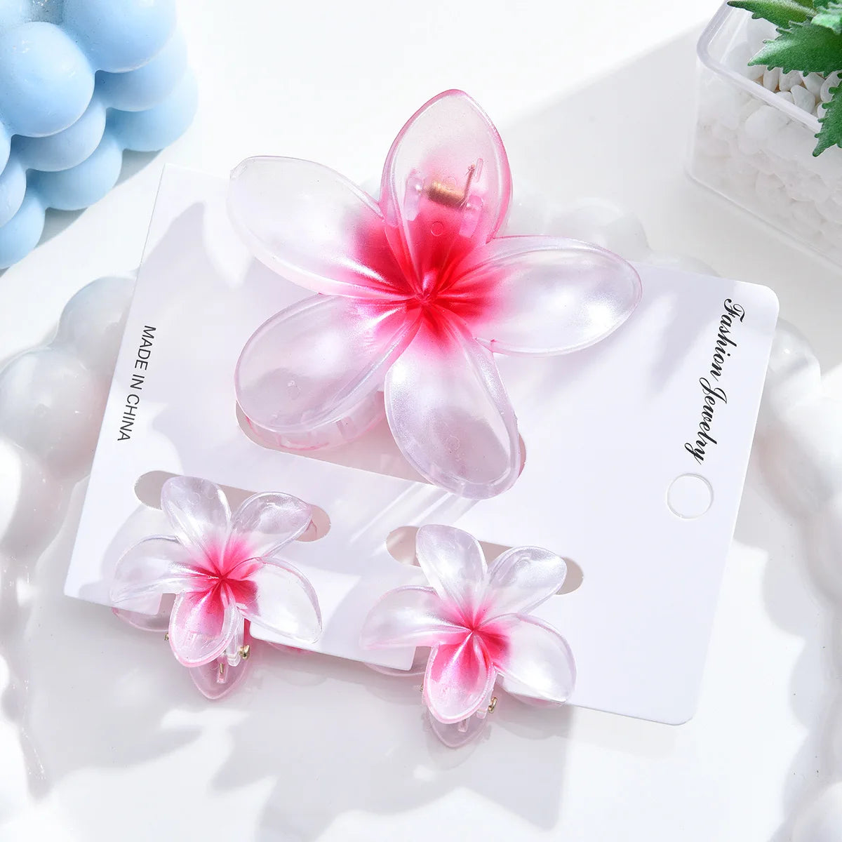 18Pcs Egg Flower Hair Clips Gradient Candy Color Flowers Suitable for Daily Use Backcombed Ponytail Shark Clip Hair Accessories