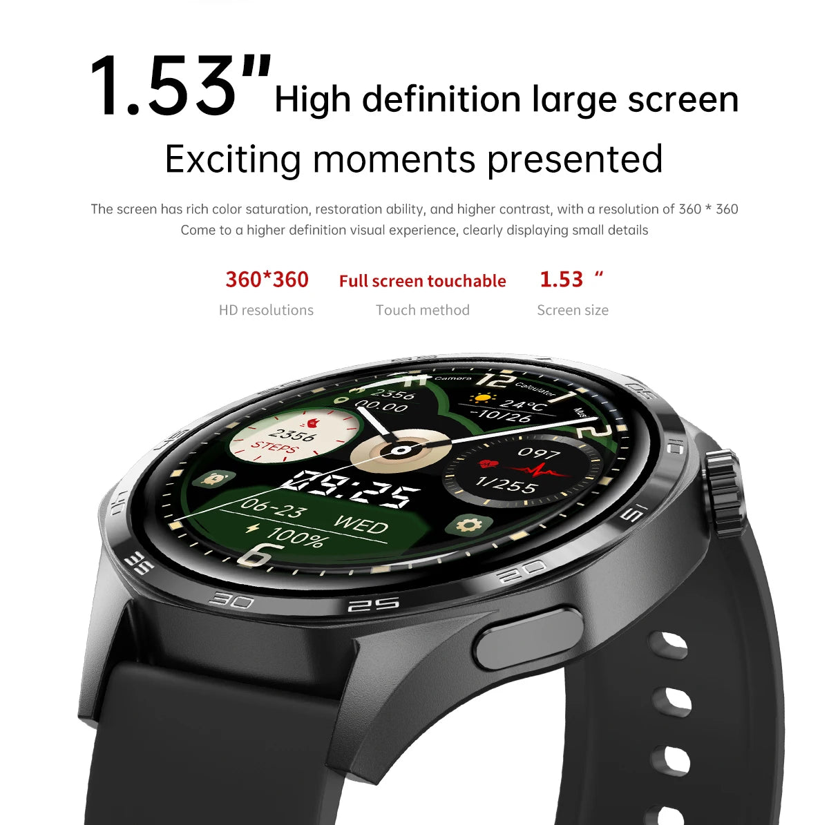 For HUAWEI IOS Outdoor Sport GPS Smart Watch Men 1.53-inch HD AMOLED Screen IP68 Waterproof Bluetooth Call NFC Smartwatch 2025