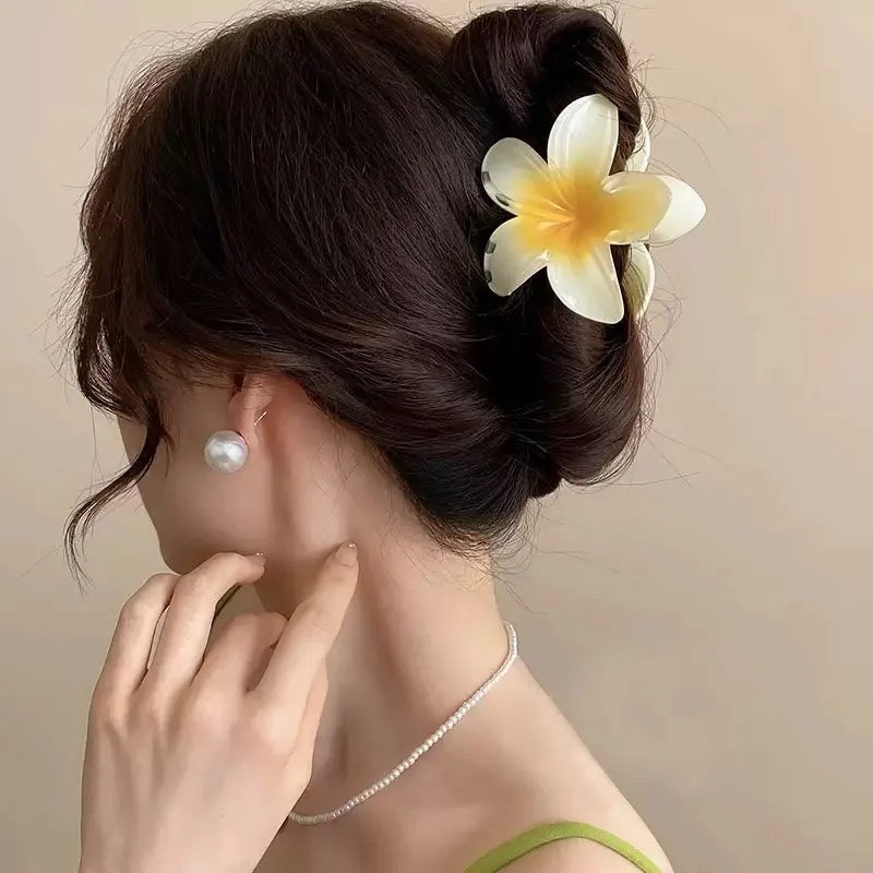18Pcs Egg Flower Hair Clips Gradient Candy Color Flowers Suitable for Daily Use Backcombed Ponytail Shark Clip Hair Accessories