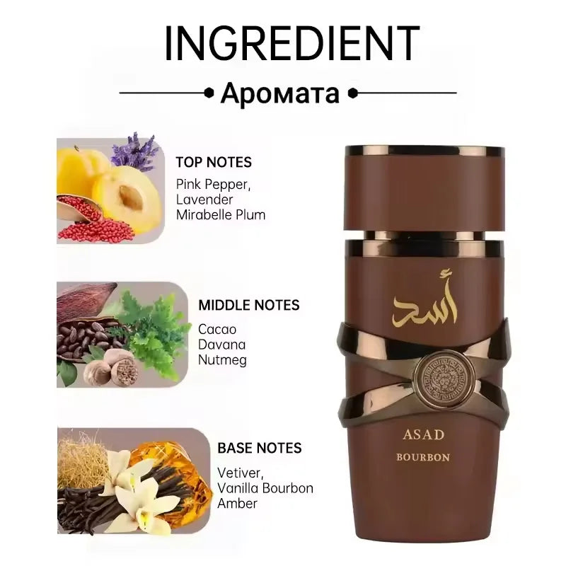 100ml Original Arab Perfumes Women Eau De Parfum Spray Lasting Fragrance Pheromone Light Fragrance Asad Perfume Hombre Gift New