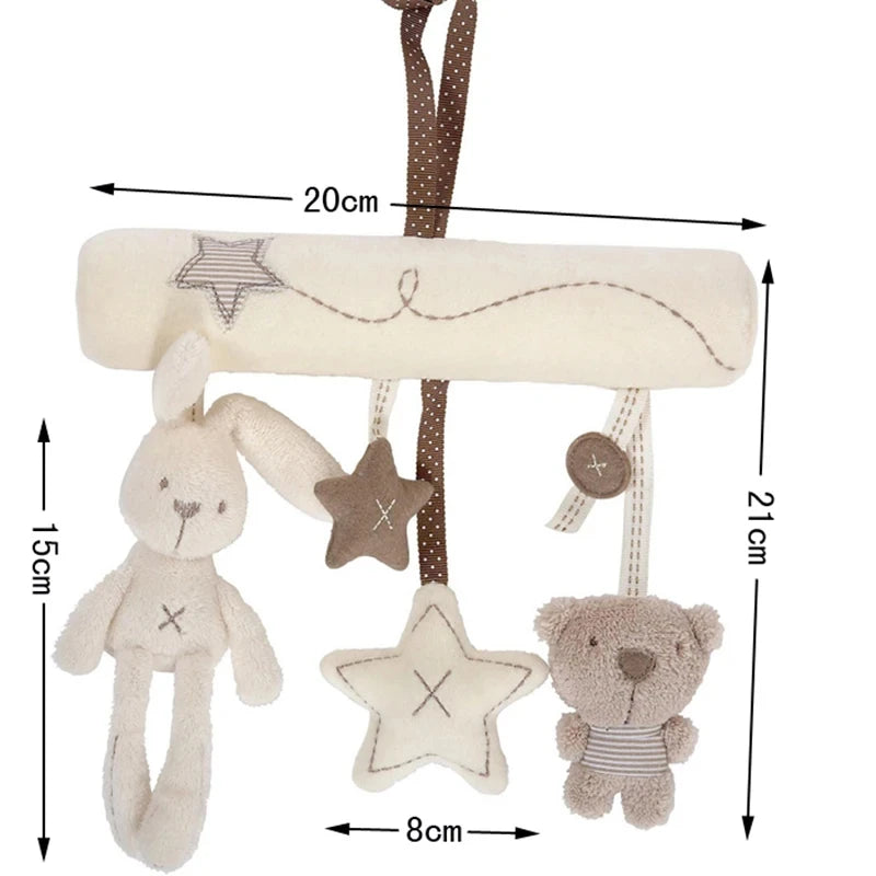 2024 New Hanging Bed Rabbit Baby Hand Bell Safety Seat Plush Toy Multifunctional Plush Toy Stroller Mobile Gifts