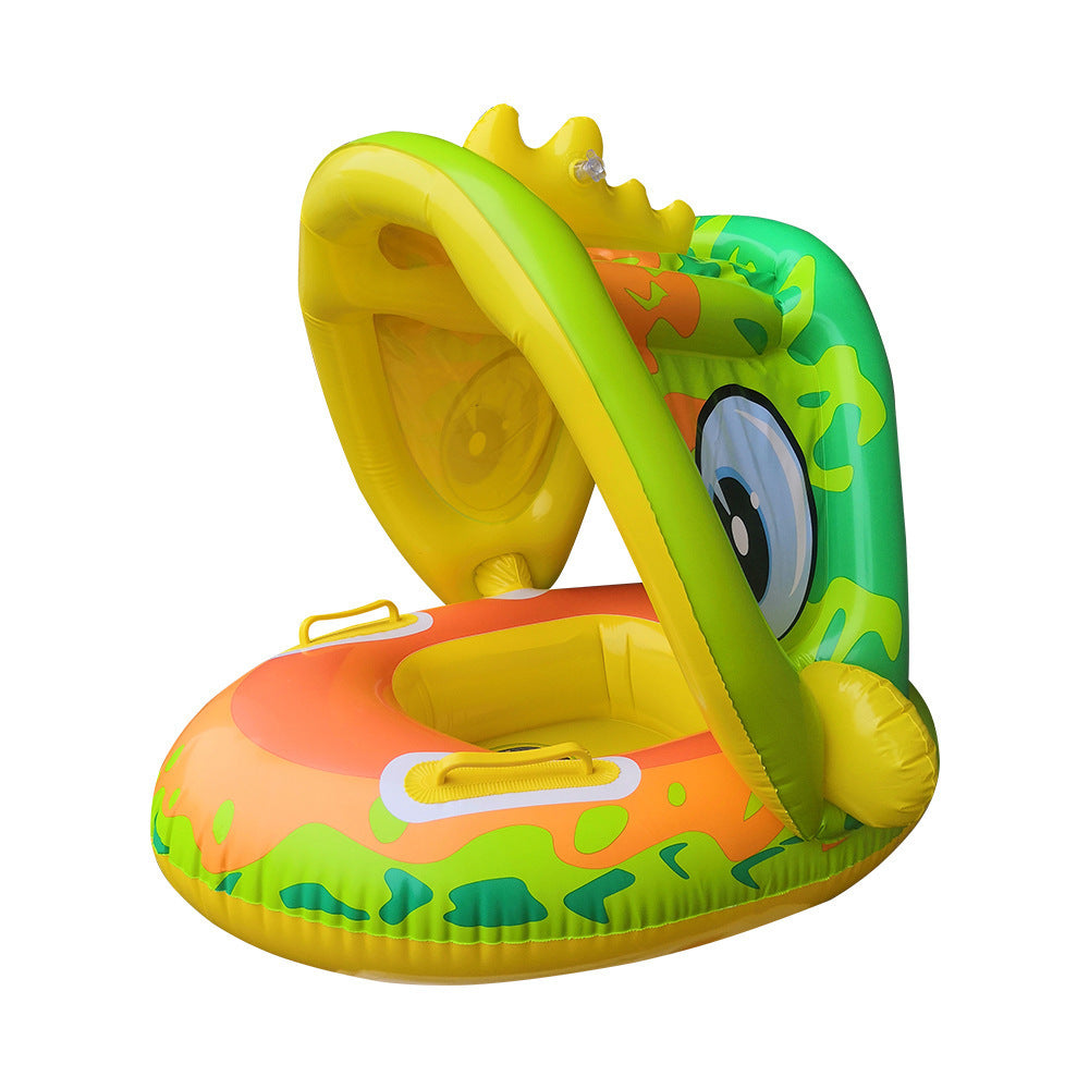 Infant Baby Float Swimming Seat Circle Inflatable Pool Swimming Ring Baby Water Seat with Sunshade Summer Beach Party Toys