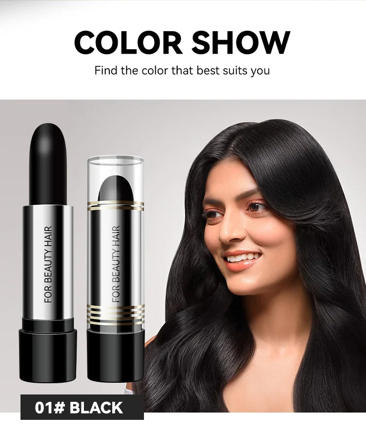 Black and Brown One-off Temporary Hair Coloring Covered White Hairs Hairline Disposable Lipstick Hair Dye Stick Smear Type Dye