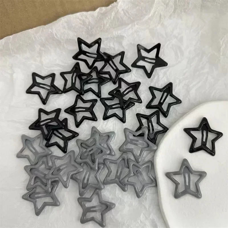 10/50pcs Colorful Kawaii Star Barrettes Y2K Sweet Girls BB Solid Star Hairclips Metal Snap Clip Headdress Hair Jewelry Gifts
