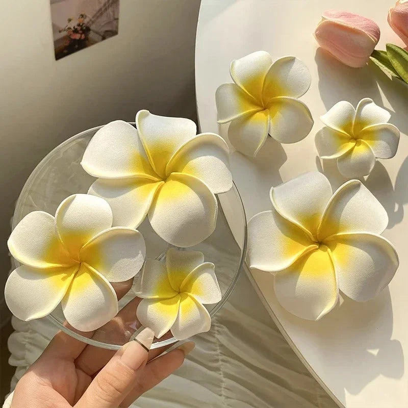 1-10pcs Plumeria Flower Hair Clips For Women Hairpins Girls Side Bangs Clips Flower Barrette Hawaiian Party Bag Hat Accessories