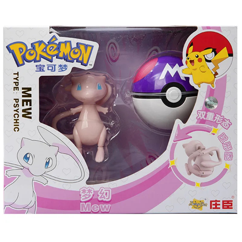 About Pokemon Anime Figure Charizard Pikachu Gyarados  Pocket Monster Figure Pokeball Action Deformation Toy Model Children Gift