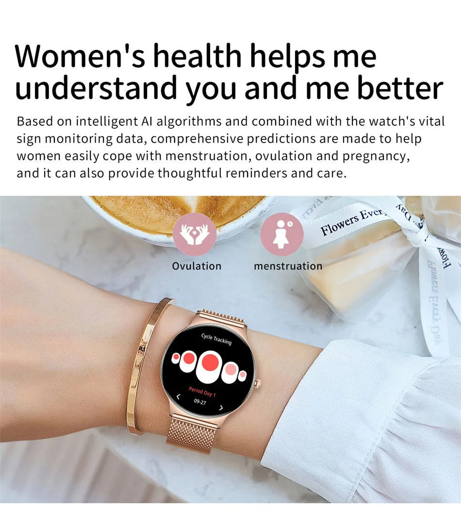 For Huawei New Ultra Slim AMOLED Smart Watch Women Screen Always Display Time Heart Rate BT Calling High-end Fashion Smartwatch