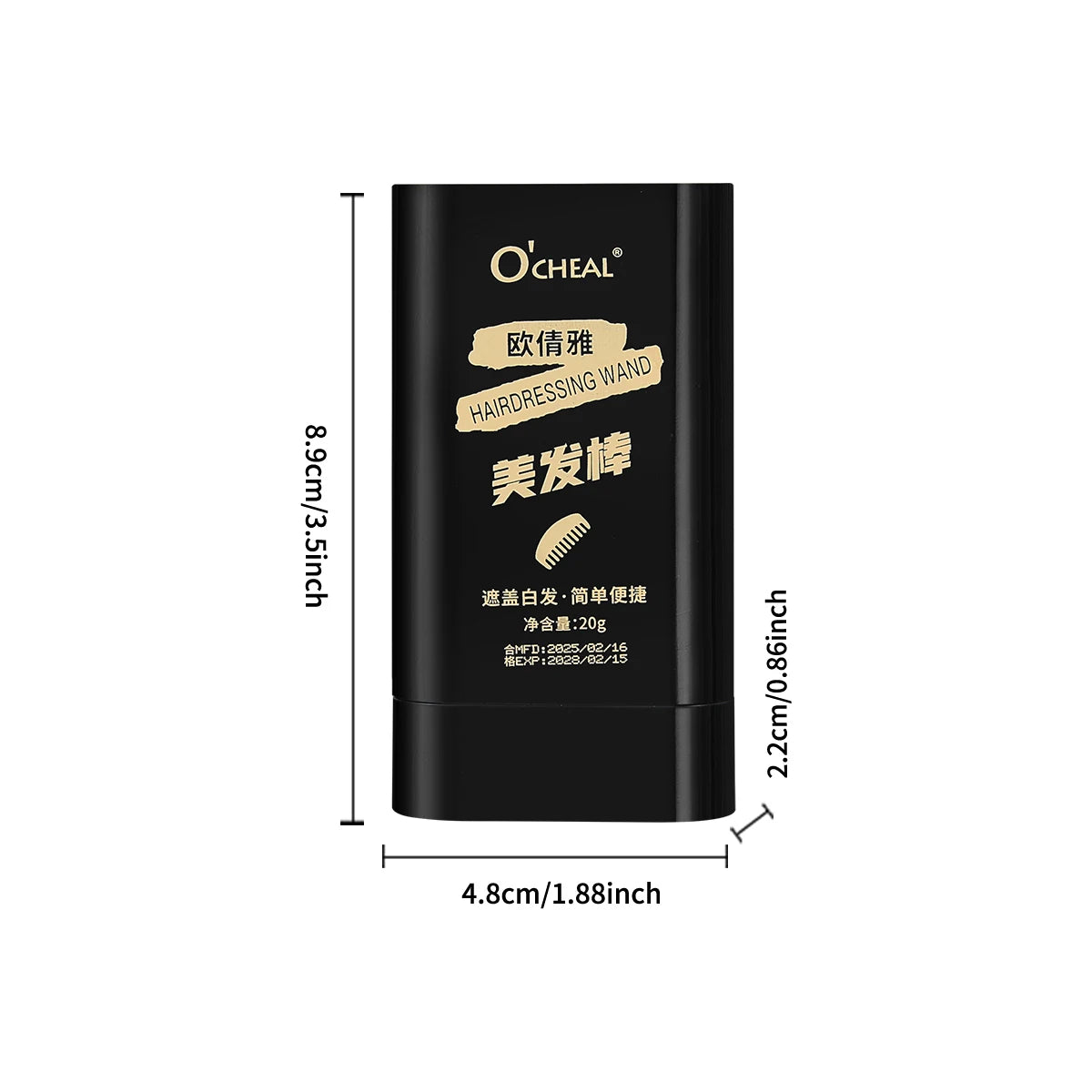 Ocheal 3-Color Quick Touch-Up Hair Stick Beard Color Stick Portable Temporary Quick Coverage Hair Pen Instant Dye Stick Comb