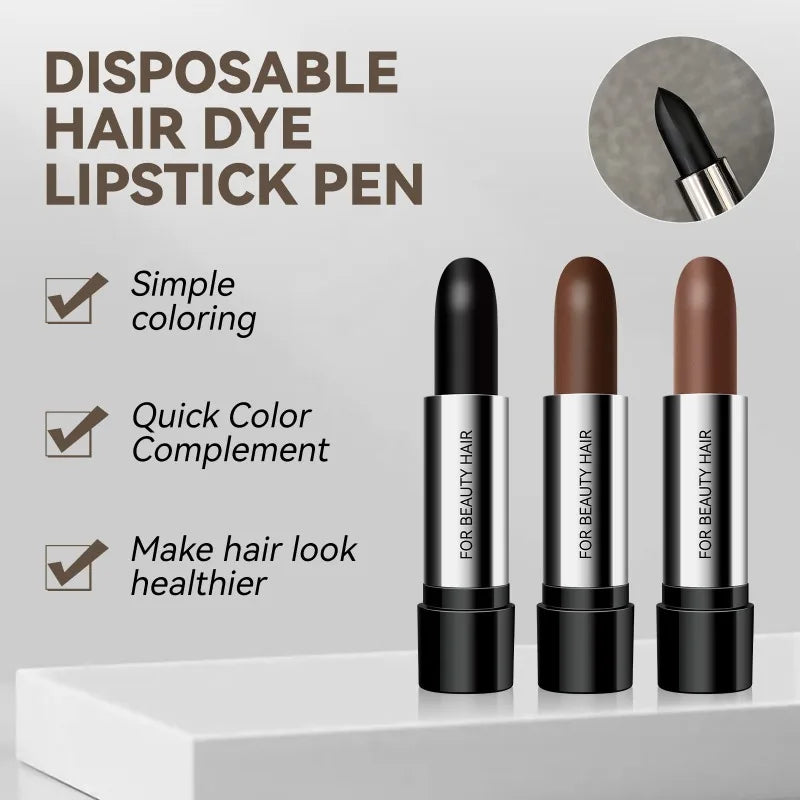 Black and Brown One-off Temporary Hair Coloring Covered White Hairs Hairline Disposable Lipstick Hair Dye Stick Smear Type Dye