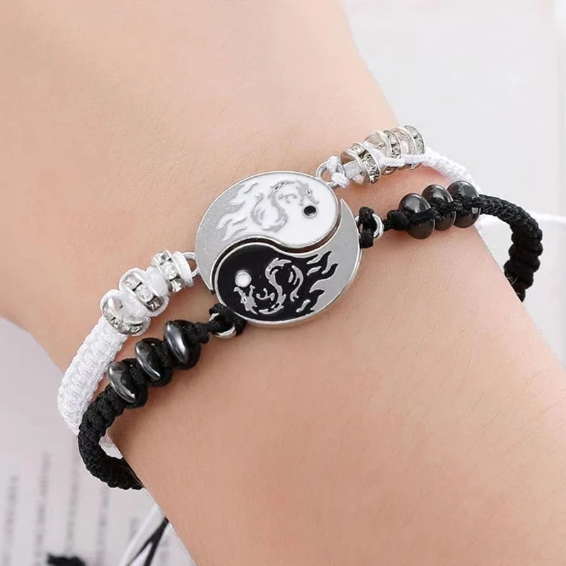2025 Fashion Dragon Figure Yin Yang Bracelet Couple Adjustable Bracelets Boyfriend Girlfriend Valentine's Day Friendship Jewelry