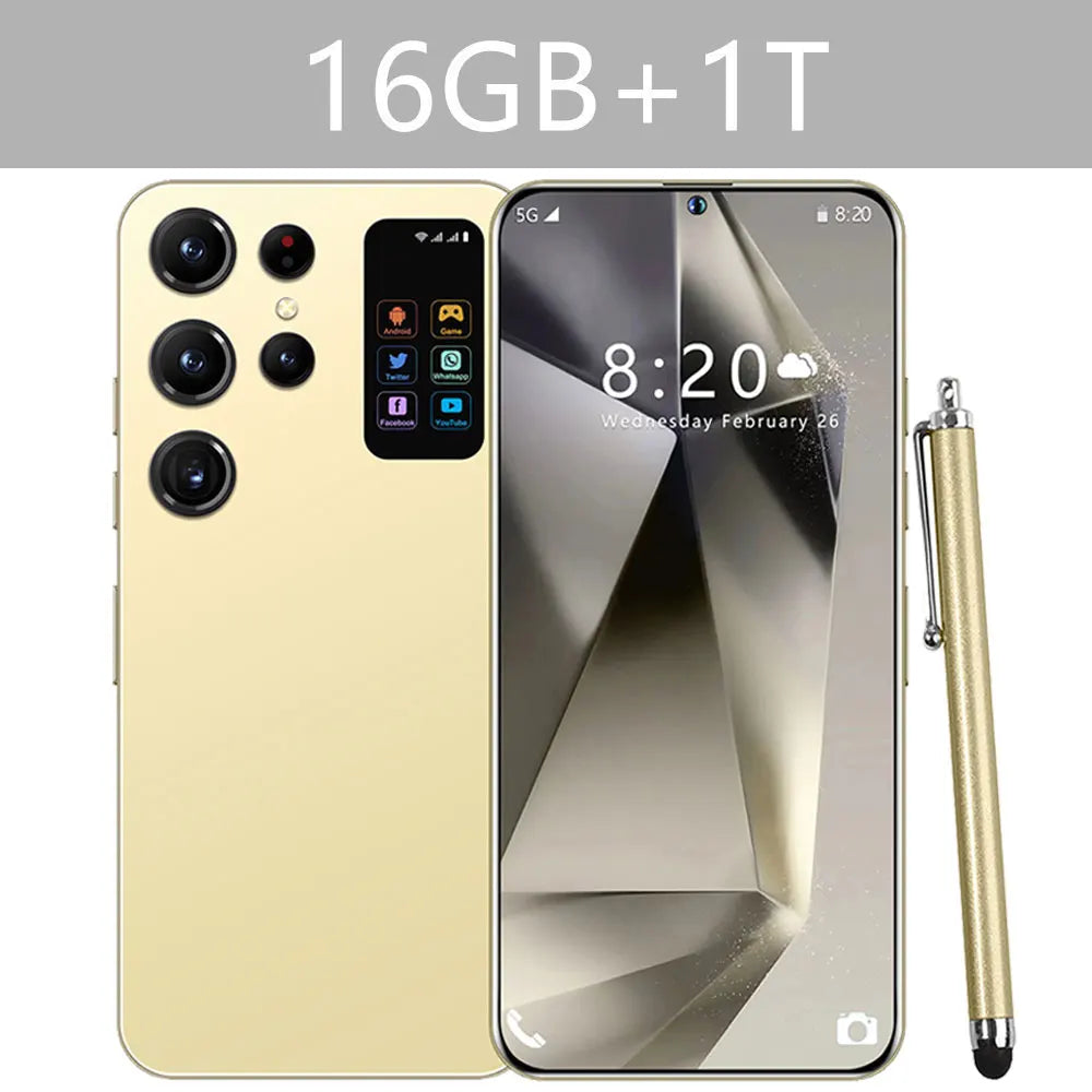 2025 Cellphones S25 Ultra Original 5G Smartphone 7.3HD Dual SIM Card Cell Phone 7800mAh Android 14 Global Version Mobile Phones