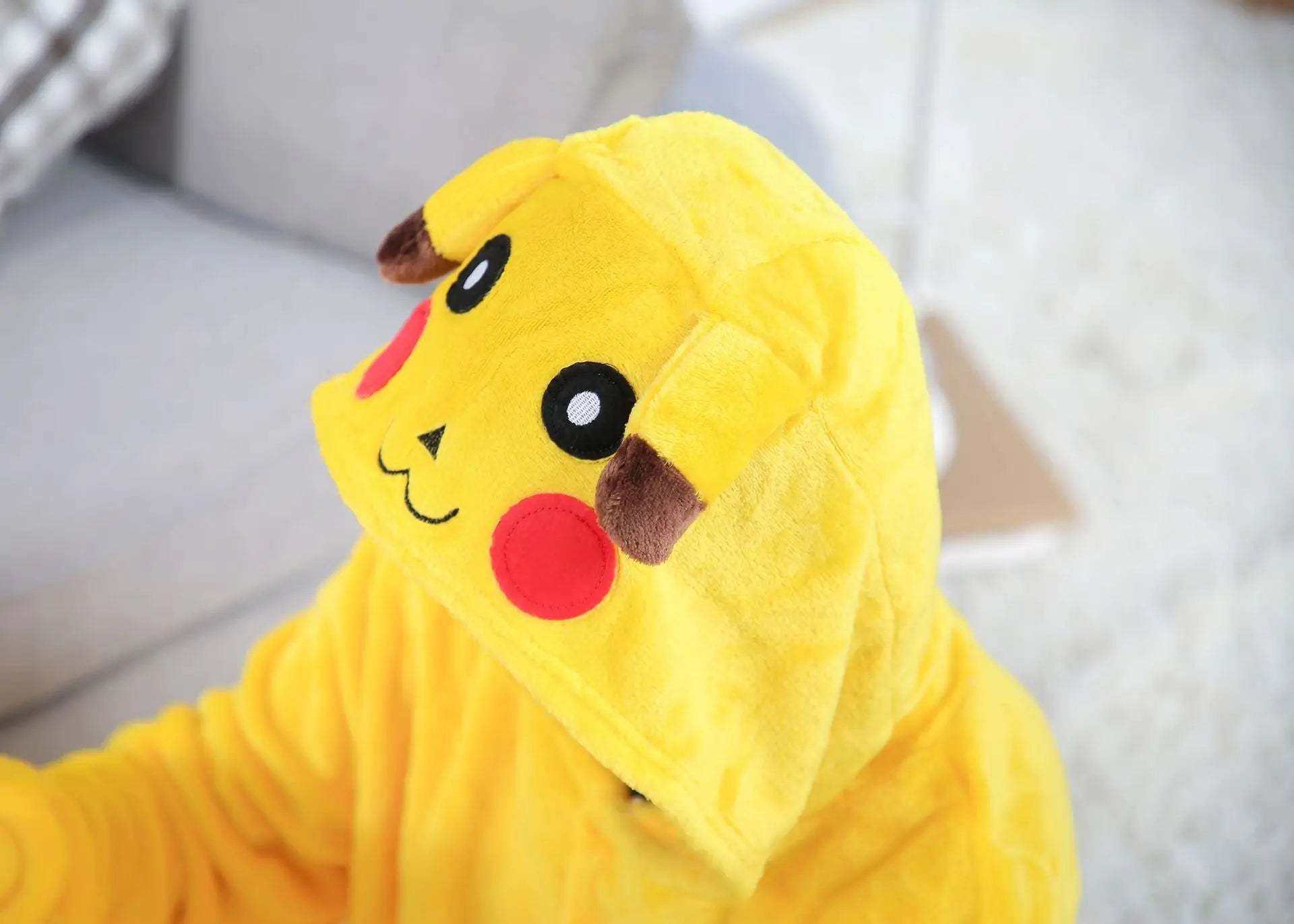 Pokemon Pikachu Warm Flannel Homewear Kids Autumn&Winter Soft Onesie Cosplay Animal Hoodie Pajamas Parent-Child Sleepwear Gift