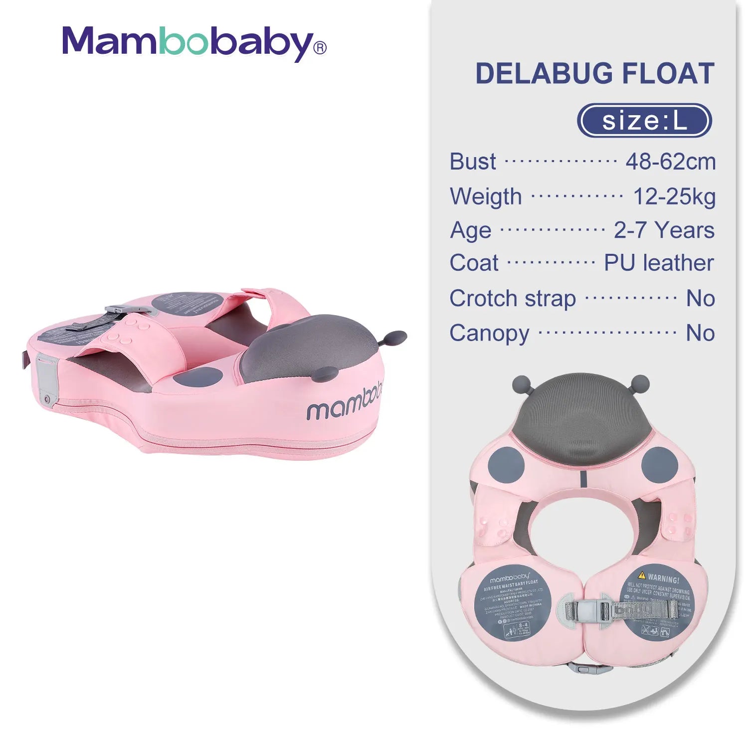 Mambobaby VIP Dropshipping Non-Inflatable Baby  Floats with Canopy  Underarm Swimming  Floater Spa Buoy Trainer Suppliers