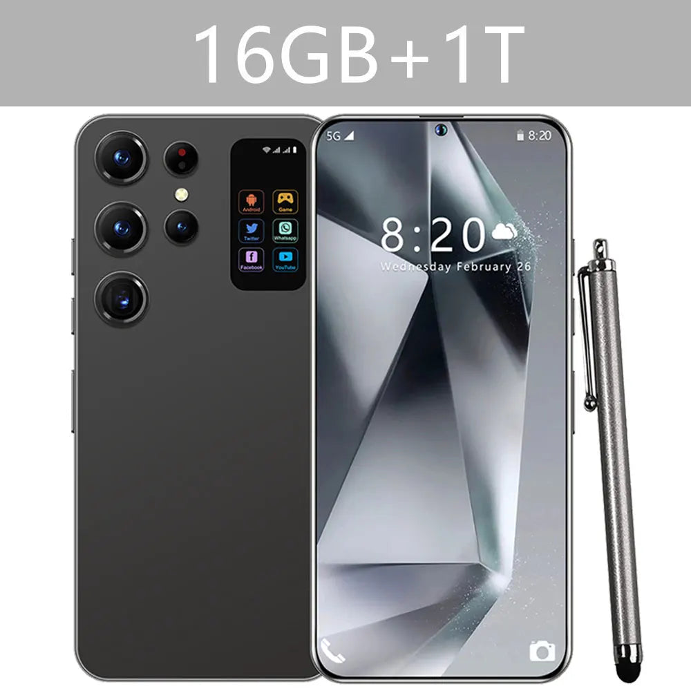 2025 Cellphones S25 Ultra Original 5G Smartphone 7.3HD Dual SIM Card Cell Phone 7800mAh Android 14 Global Version Mobile Phones