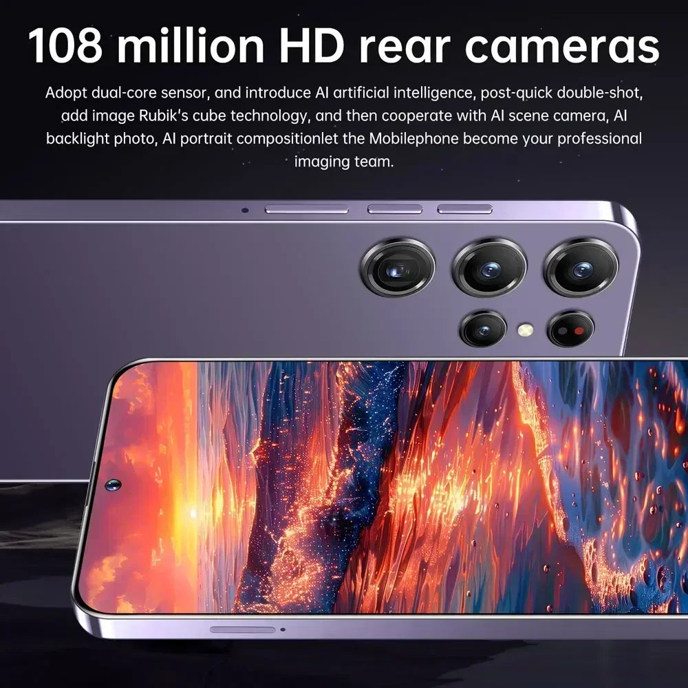 2025 Cellphones S25 Ultra Original 5G Smartphone 7.3HD Dual SIM Card Cell Phone 7800mAh Android 14 Global Version Mobile Phones