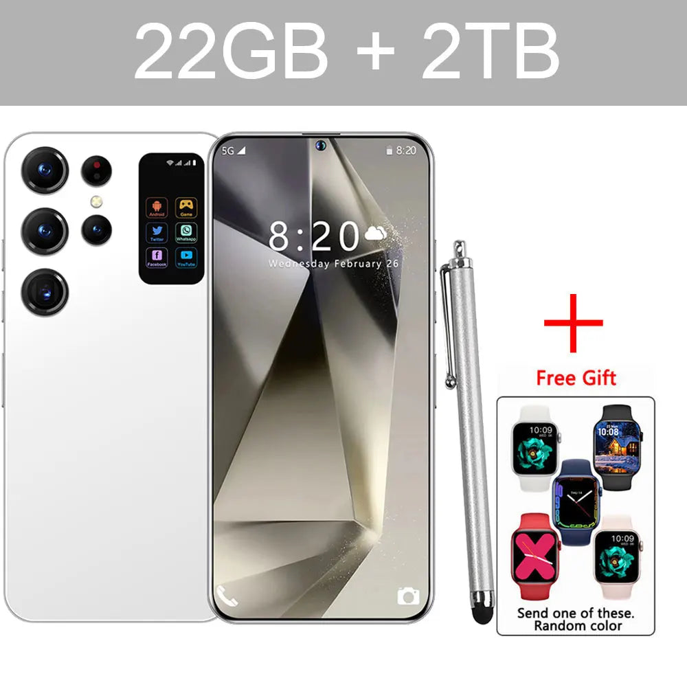 2025 Cellphones S25 Ultra Original 5G Smartphone 7.3HD Dual SIM Card Cell Phone 7800mAh Android 14 Global Version Mobile Phones