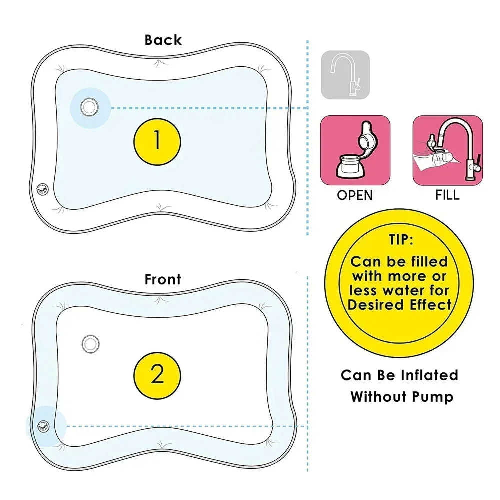 Summer Inflatable Water Mat for Babies Playmat Toddler Activity Play Early Education Baby Water Play Essential Toy
