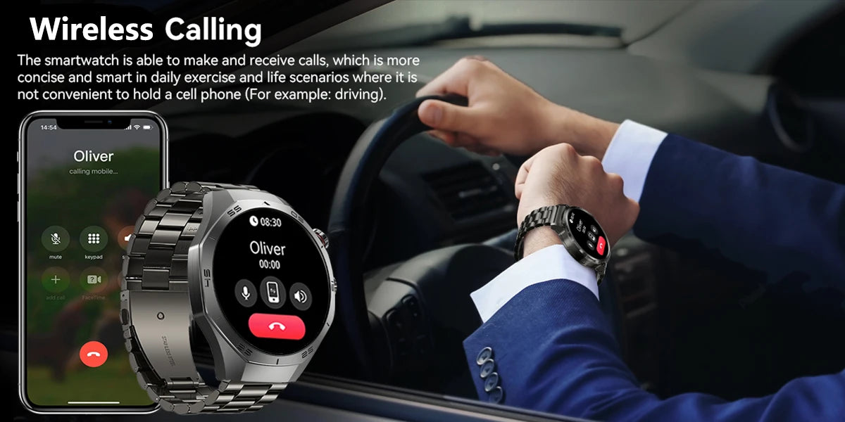 2025New For Huawei GT5 Pro Smart Watch Men HD AMOLED Screen GPS Motion trajectory HeartRate Bluetooth Call 1.52" SmartWatch IP68