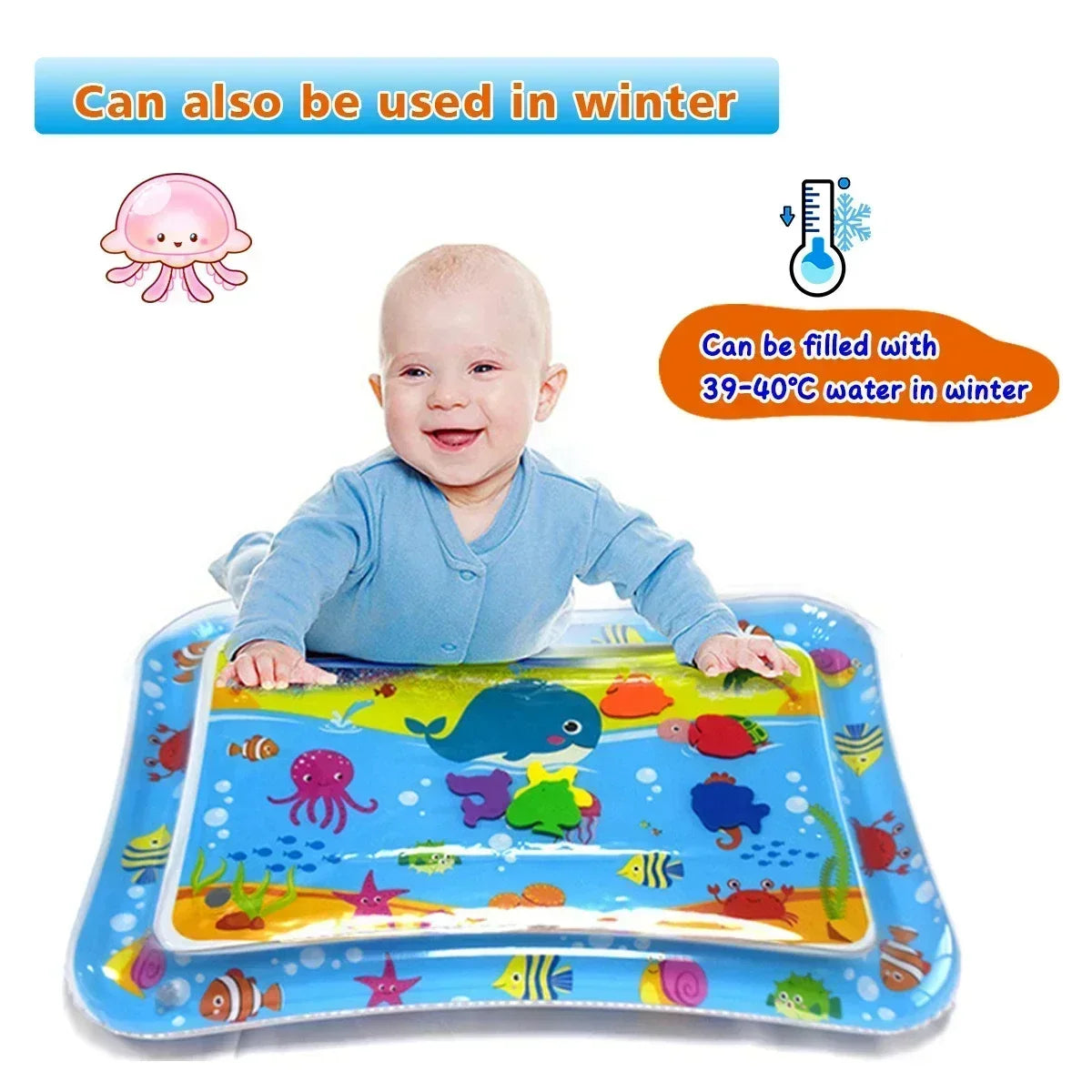 Summer Inflatable Water Mat for Babies Playmat Toddler Activity Play Early Education Baby Water Play Essential Toy