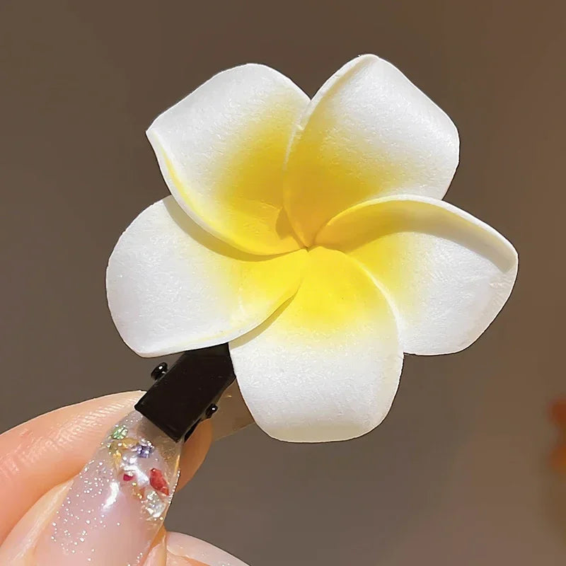 1-10pcs Plumeria Flower Hair Clips For Women Hairpins Girls Side Bangs Clips Flower Barrette Hawaiian Party Bag Hat Accessories